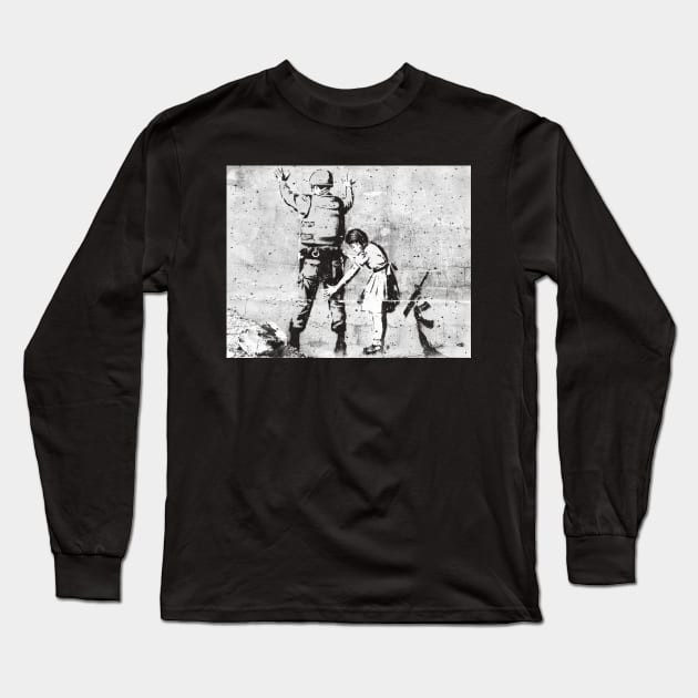 Banksy Girl and Soldier Long Sleeve T-Shirt by truefriend